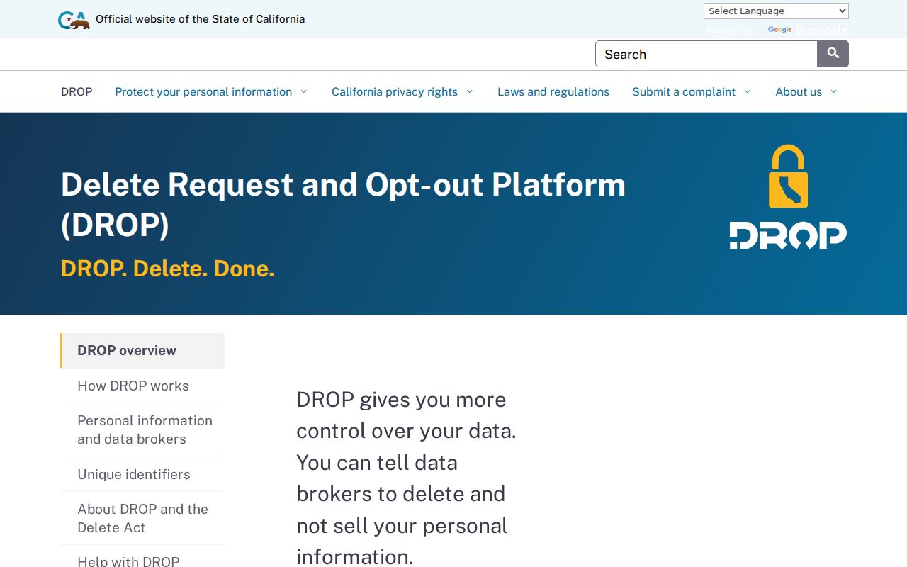 San Pablo neighbors privacy research using California DROP