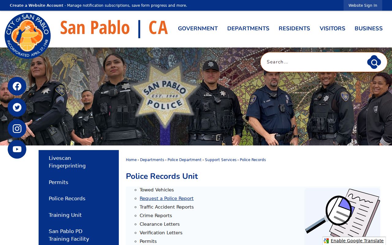 San Pablo neighbors research through San Pablo police records