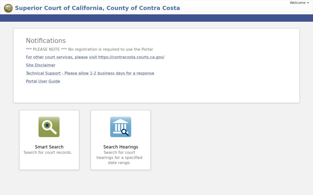 San Pablo resident lookup in the Contra Costa Superior Court portal