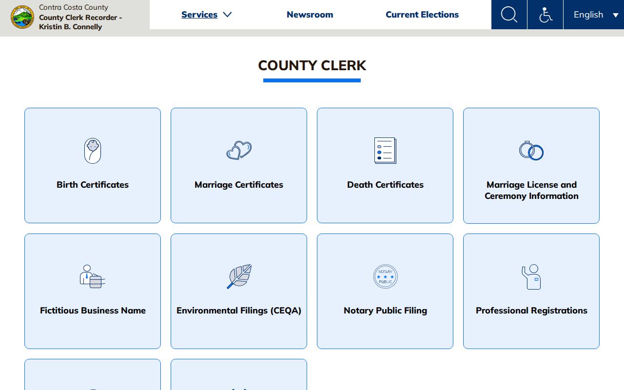 Contra Costa Clerk-Recorder services page for San Pablo deed research